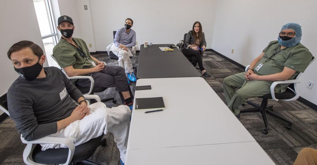 David Kirsch with Good Day Farm leadership, press tour, January 2022